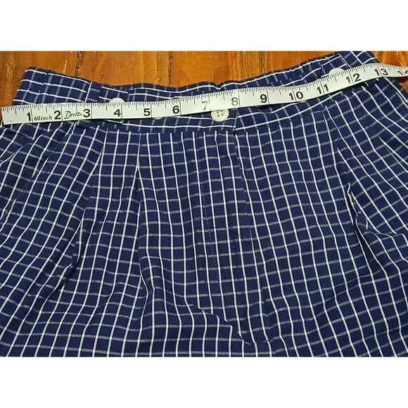 VINTAGE David Brooks Petites Beremuda Blue/White Check Pattern shorts 6P - Picture 6 of 7
